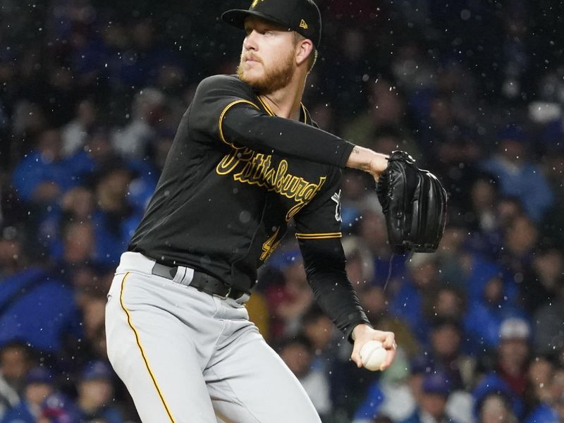 Sep 19, 2023; Chicago, Illinois, USA; Pittsburgh Pirates starting pitcher Bailey Falter (44) throws the ball against the Chicago Cubs during the first inning at Wrigley Field. Mandatory Credit: David Banks-USA TODAY Sports