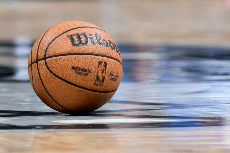 ORLANDO, FL - APRIL 27: A generic basketball photo of the Official Wilson basketball during the game between the Cleveland Cavaliers and the Orlando Magic during Round 1 Game 4 of the 2024 NBA Playoffs on April 27, 2024 at the Kia Center in Orlando, Florida. NOTE TO USER: User expressly acknowledges and agrees that, by downloading and or using this photograph, User is consenting to the terms and conditions of the Getty Images License Agreement. Mandatory Copyright Notice: Copyright 2024 NBAE (Photo by Fernando Medina/NBAE via Getty Images)