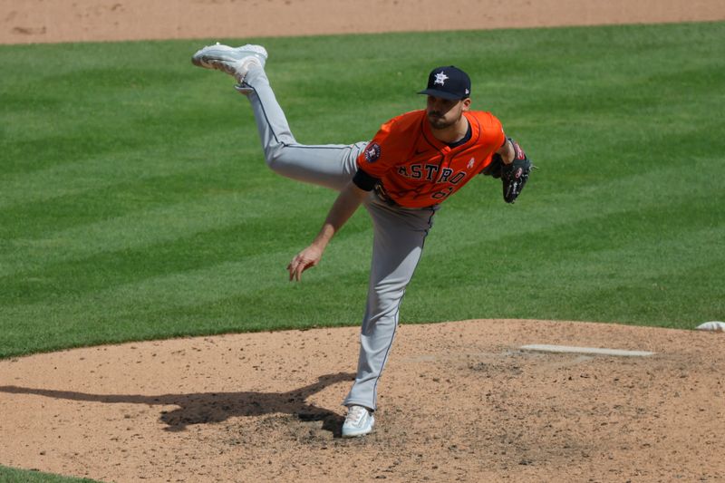 May 12, 2024; Detroit, Michigan, USA;  Houston Astros relief pitcher Seth Martinez (61) pitches in the ninth inning against the Detroit Tigers at Comerica Park. Mandatory Credit: Rick Osentoski-USA TODAY Sports