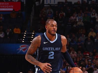 OKLAHOMA CITY, OK - DECEMBER 18: Xavier Tillman #2 of the Memphis Grizzlies handles the ball during the game against the Oklahoma City Thunder on December 18, 2023 at Paycom Arena in Oklahoma City, Oklahoma. NOTE TO USER: User expressly acknowledges and agrees that, by downloading and or using this photograph, User is consenting to the terms and conditions of the Getty Images License Agreement. Mandatory Copyright Notice: Copyright 2023 NBAE (Photo by Zach Beeker/NBAE via Getty Images)