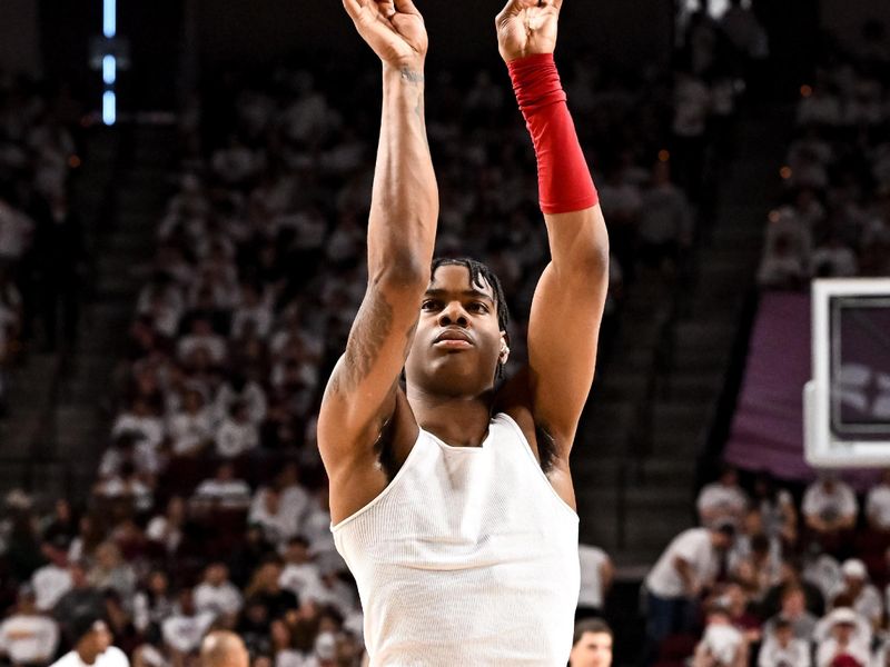 Mar 4, 2023; College Station, Texas, USA; Alabama Crimson Tide forward Nick Pringle (23) warms up prior to the game against the Texas A&M Aggies at Reed Arena. Mandatory Credit: Maria Lysaker-USA TODAY Sports