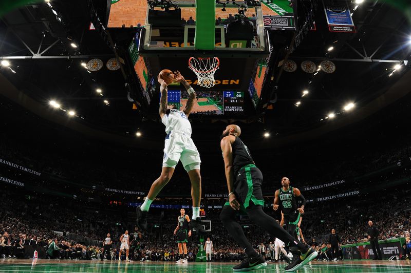 BOSTON, MA - MARCH 1: P.J Washington #25 of the Dallas Mavericks drives to the basket during the game against the Boston Celtics on March 1, 2024 at the TD Garden in Boston, Massachusetts. NOTE TO USER: User expressly acknowledges and agrees that, by downloading and or using this photograph, User is consenting to the terms and conditions of the Getty Images License Agreement. Mandatory Copyright Notice: Copyright 2024 NBAE  (Photo by Brian Babineau/NBAE via Getty Images)