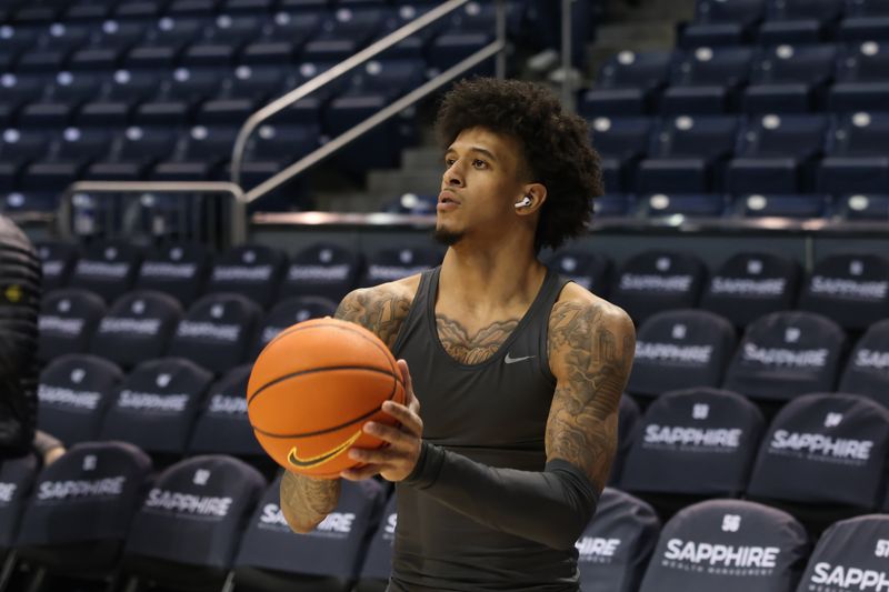 Feb 20, 2024; Provo, Utah, USA; Baylor Bears forward Jalen Bridges (11) warms up before the game against the Brigham Young Cougars at Marriott Center. Mandatory Credit: Rob Gray-USA TODAY Sports