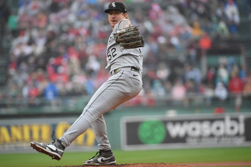 Sep 24, 2023; Boston, Massachusetts, USA; Chicago White Sox starting pitcher Mike Clevinger (52) pitches during the first inning against the Boston Red Sox at Fenway Park. Mandatory Credit: Bob DeChiara-USA TODAY Sports