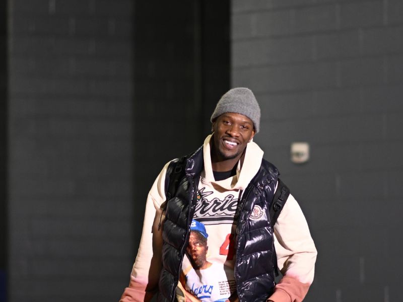 HOUSTON, TX - JANUARY 20:  Ochai Agbaji #30 of the Utah Jazz arrives to the arena before the game against the Houston Rockets on January 20, 2024 at the Toyota Center in Houston, Texas. NOTE TO USER: User expressly acknowledges and agrees that, by downloading and or using this photograph, User is consenting to the terms and conditions of the Getty Images License Agreement. Mandatory Copyright Notice: Copyright 2024 NBAE (Photo by Logan Riely/NBAE via Getty Images)