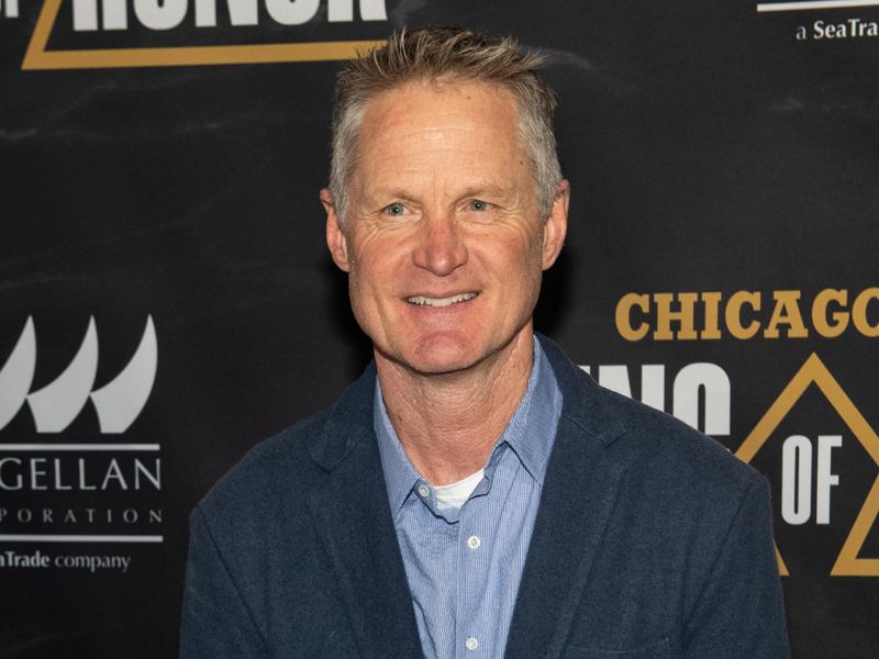 CHICAGO, ILLINOIS - JANUARY 11: Steve Kerr attends the Chicago Bulls Inaugural Ring Of Honor Gala at the United Center on January 11, 2024 in Chicago, Illinois. (Photo by Timothy Hiatt/Getty Images)