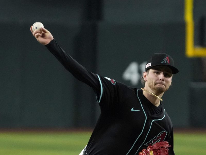 Jun 14, 2024; Phoenix, Arizona, USA; Arizona Diamondbacks pitcher Ryne Nelson (19) throws against the Chicago White Sox in the first inning at Chase Field. Mandatory Credit: Rick Scuteri-USA TODAY Sports