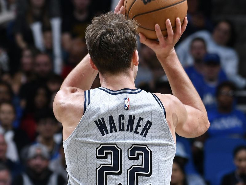 ORLANDO, FL - FEBRUARY 10: Franz Wagner #22 of the Orlando Magic shoots the ball during the game against the Atlanta Hawks on February 10, 2025 at Kia Center in Orlando, Florida. NOTE TO USER: User expressly acknowledges and agrees that, by downloading and or using this photograph, User is consenting to the terms and conditions of the Getty Images License Agreement. Mandatory Copyright Notice: Copyright 2025 NBAE (Photo by Fernando Medina/NBAE via Getty Images)