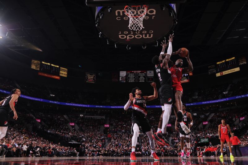 PORTLAND, OR - APRIL 9: Zion Williamson #1 of the New Orleans Pelicans drives to the basket during the game against the Portland Trail Blazers on April 9, 2024 at the Moda Center Arena in Portland, Oregon. NOTE TO USER: User expressly acknowledges and agrees that, by downloading and or using this photograph, user is consenting to the terms and conditions of the Getty Images License Agreement. Mandatory Copyright Notice: Copyright 2024 NBAE (Photo by Cameron Browne/NBAE via Getty Images)