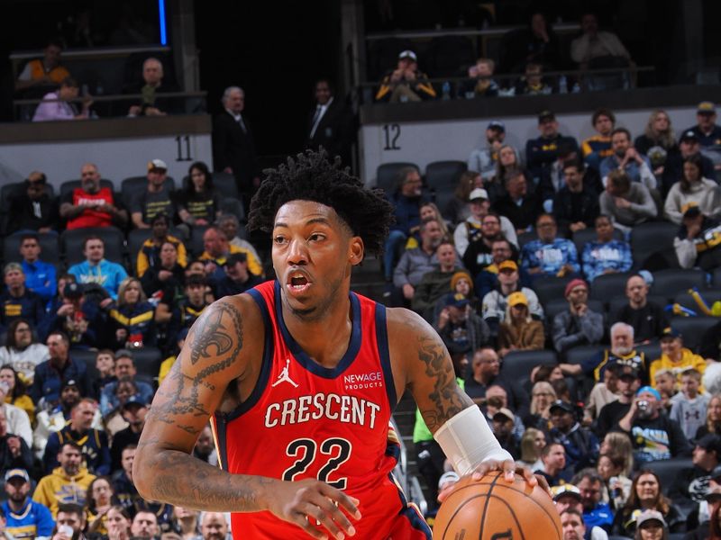 INDIANAPOLIS, IN - NOVEMBER 25: Elfrid Payton #22 of the New Orleans Pelicans dribbles the ball during the game against the Indiana Pacers on November 25, 2024 at Gainbridge Fieldhouse in Indianapolis, Indiana. NOTE TO USER: User expressly acknowledges and agrees that, by downloading and or using this Photograph, user is consenting to the terms and conditions of the Getty Images License Agreement. Mandatory Copyright Notice: Copyright 2024 NBAE (Photo by Ron Hoskins/NBAE via Getty Images)