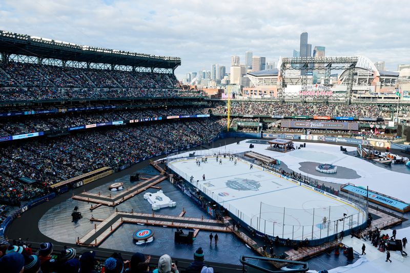 Jan 1, 2024; Seattle, Washington, USA; General view of T-Mobile Park during the second period in the 2024 Winter Classic ice hockey game between the Vegas Golden Knights and Seattle Kraken. Mandatory Credit: Joe Nicholson-USA TODAY Sports