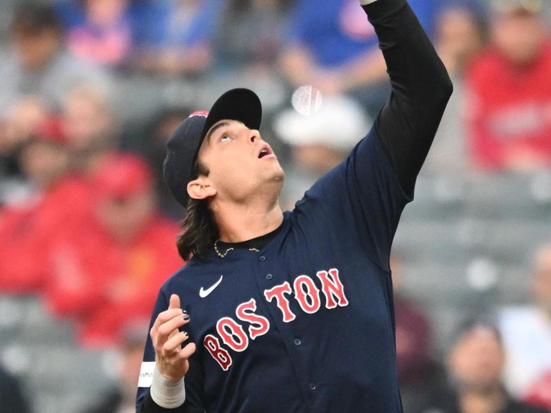 Jun 6, 2023; Cleveland, Ohio, USA; Boston Red Sox first baseman Triston Casas (36) catches a ball hit by Cleveland Guardians third baseman Jose Ramirez (not pictured) during the fifth inning at Progressive Field. Mandatory Credit: Ken Blaze-USA TODAY Sports