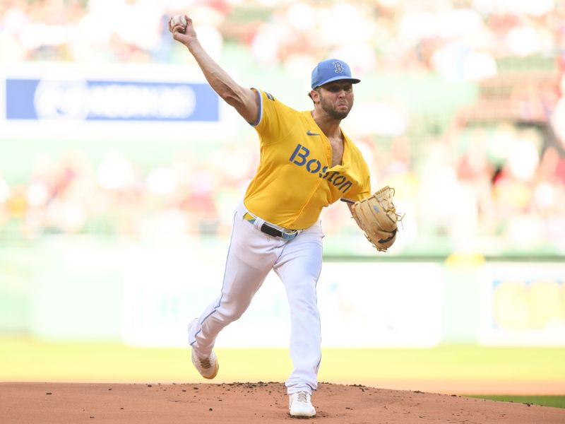 Sep 28, 2024; Boston, Massachusetts, USA; Boston Red Sox starting pitcher Kutter Crawford (50) pitches against the Tampa Bay Rays at Fenway Park. Mandatory Credit: Brian Fluharty-Imagn Images