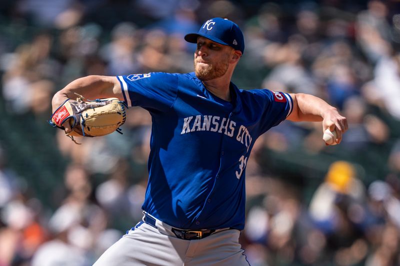 May 15, 2024; Seattle, Washington, USA; Kansas City Royals reliever Will Smith (31) delivers a pitch during the sixth inning against the Seattle Mariners at T-Mobile Park. Mandatory Credit: Stephen Brashear-USA TODAY Sports