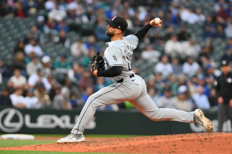 Jun 11, 2024; Seattle, Washington, USA; Chicago White Sox relief pitcher Justin Anderson (60) pitches to the Seattle Mariners during the sixth inning at T-Mobile Park. Mandatory Credit: Steven Bisig-USA TODAY Sports