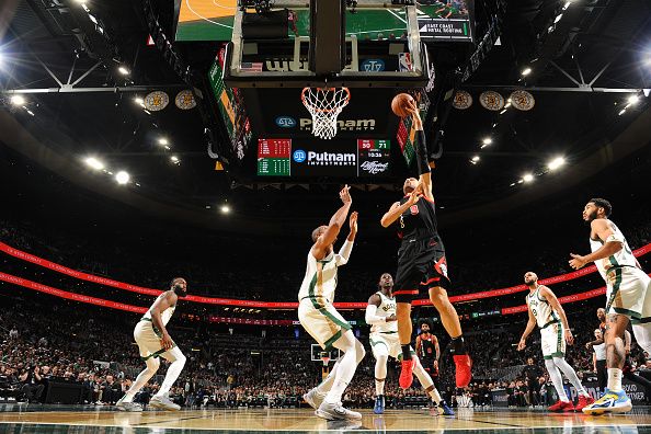 BOSTON, MA - NOVEMBER 28: Nikola Vucevic #9 of the Chicago Bulls drives to the basket during the game against the Boston Celtics during the In-Season Tournament on November 28, 2023 at the TD Garden in Boston, Massachusetts. NOTE TO USER: User expressly acknowledges and agrees that, by downloading and or using this photograph, User is consenting to the terms and conditions of the Getty Images License Agreement. Mandatory Copyright Notice: Copyright 2023 NBAE  (Photo by Brian Babineau/NBAE via Getty Images)