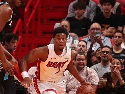 MIAMI, FL - DECEMBER 2: Kyle Lowry #7 of the Miami Heat handles the ball during the game against the Indiana Pacers on December 2, 2023 at Kaseya Center in Miami, Florida. NOTE TO USER: User expressly acknowledges and agrees that, by downloading and or using this Photograph, user is consenting to the terms and conditions of the Getty Images License Agreement. Mandatory Copyright Notice: Copyright 2023 NBAE (Photo by Issac Baldizon/NBAE via Getty Images)