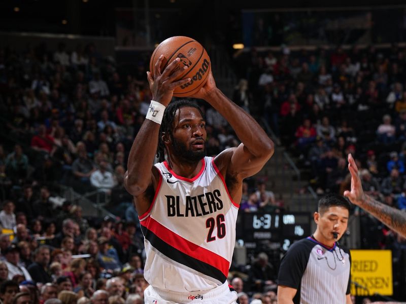 SALT LAKE CITY, UT - DECEMBER 3: Justice Winslow #26 of the Portland Trail Blazers looks to pass the ball during the game against the Utah Jazz on December 3, 2022 at vivint.SmartHome Arena in Salt Lake City, Utah. NOTE TO USER: User expressly acknowledges and agrees that, by downloading and or using this Photograph, User is consenting to the terms and conditions of the Getty Images License Agreement. Mandatory Copyright Notice: Copyright 2022 NBAE (Photo by Garrett Ellwood/NBAE via Getty Images)