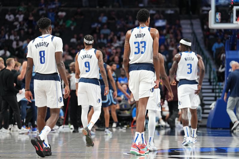 DALLAS, TX - OCTOBER 7: The Dallas Mavericks looks on during the game against the Memphis Grizzlies during the 2024 NBA Preseason on October 7, 2024 at dalAmerican Airlines Center in Dallas, Texas. NOTE TO USER: User expressly acknowledges and agrees that, by downloading and or using this photograph, User is consenting to the terms and conditions of the Getty Images License Agreement. Mandatory Copyright Notice: Copyright 2024 NBAE (Photo by Glenn James/NBAE via Getty Images)