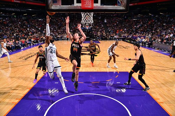 PHOENIX, AZ - DECEMBER 2: Dillon Brooks #24 of the Memphis Grizzlies shoots the ball during the game against the Phoenix Suns on December 2, 2023 at Footprint Center in Phoenix, Arizona. NOTE TO USER: User expressly acknowledges and agrees that, by downloading and or using this photograph, user is consenting to the terms and conditions of the Getty Images License Agreement. Mandatory Copyright Notice: Copyright 2023 NBAE (Photo by Barry Gossage/NBAE via Getty Images)