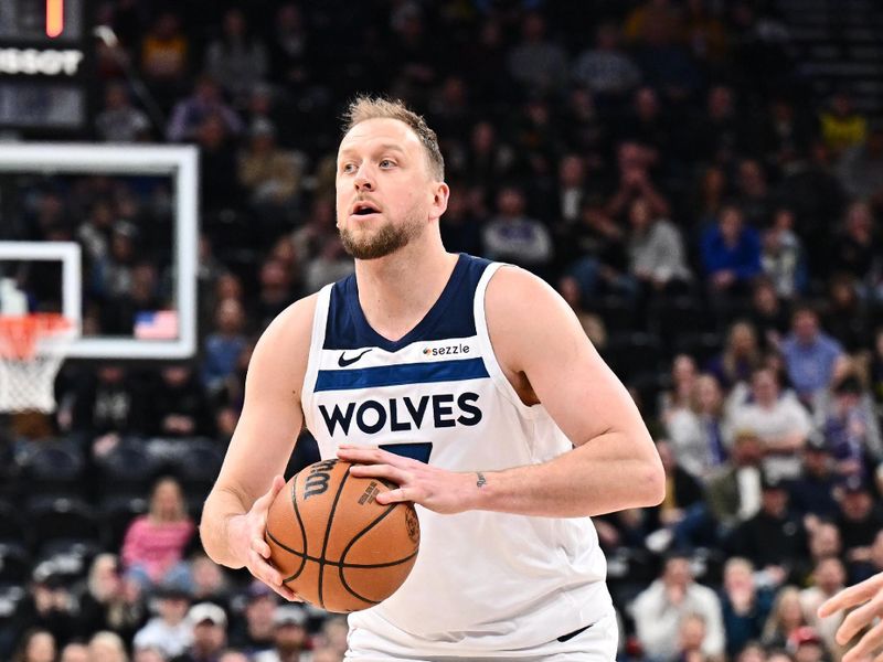 SALT LAKE CITY, UT - JANUARY 30: Joe Ingles #7 of the Minnesota Timberwolves handles the ball during the game against the Utah Jazz on January 30, 2025 at Delta Center in Salt Lake City, Utah. NOTE TO USER: User expressly acknowledges and agrees that, by downloading and or using this Photograph, User is consenting to the terms and conditions of the Getty Images License Agreement. Mandatory Copyright Notice: Copyright 2025 NBAE (Photo by Melissa Majchrzak/NBAE via Getty Images)