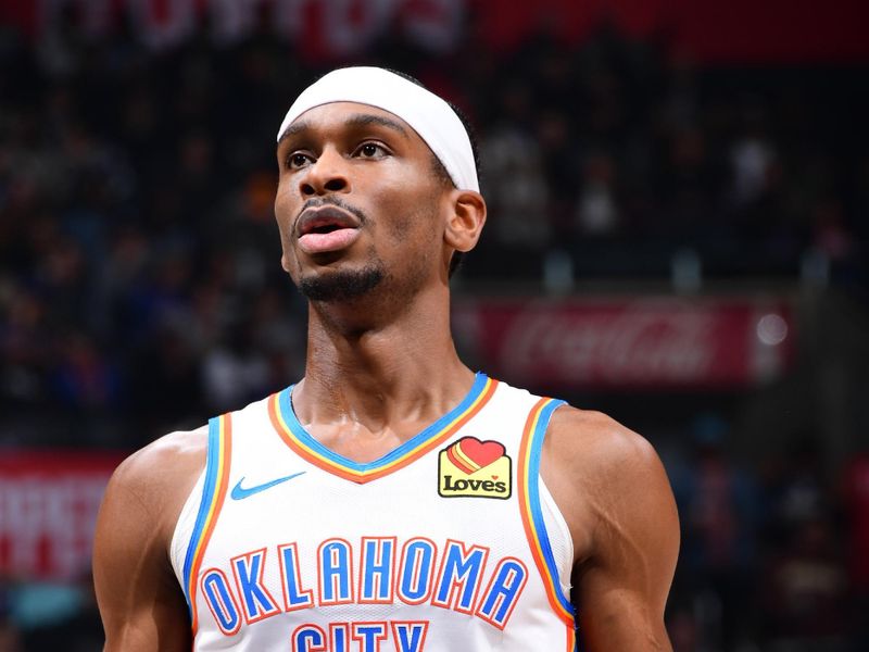 LOS ANGELES, CA - JANUARY 16: Shai Gilgeous-Alexander #2 of the Oklahoma City Thunder looks on during the game against the LA Clippers on January 16, 2024 at Crypto.Com Arena in Los Angeles, California. NOTE TO USER: User expressly acknowledges and agrees that, by downloading and/or using this Photograph, user is consenting to the terms and conditions of the Getty Images License Agreement. Mandatory Copyright Notice: Copyright 2024 NBAE (Photo by Adam Pantozzi/NBAE via Getty Images)