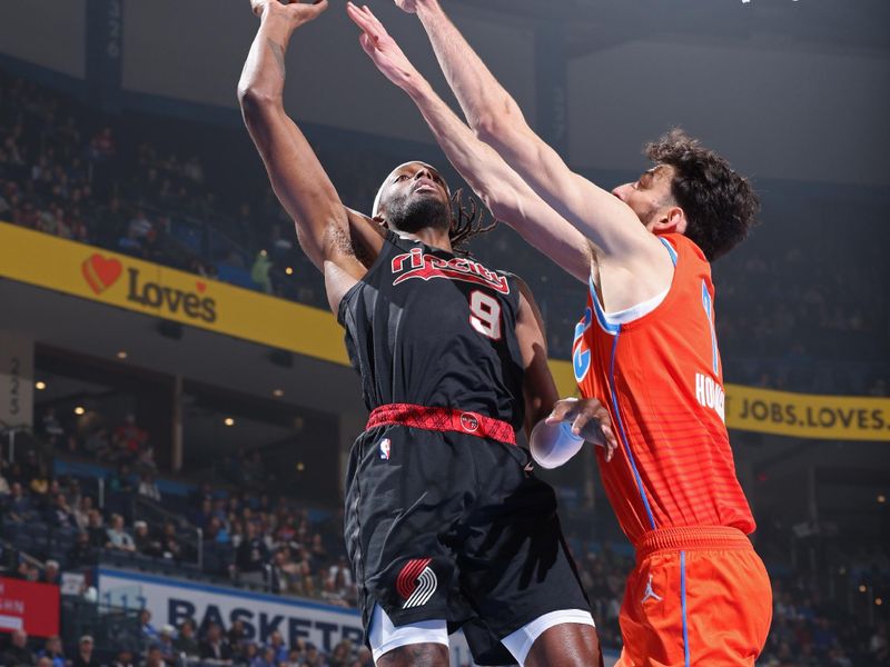 CHICAGO, IL - JANUARY 23: Jerami Grant #9 of the Portland Trail Blazers drives to the basket during the game against the Oklahoma City Thunder on January 23, 2024 at United Center in Chicago, Illinois. NOTE TO USER: User expressly acknowledges and agrees that, by downloading and or using this photograph, User is consenting to the terms and conditions of the Getty Images License Agreement. Mandatory Copyright Notice: Copyright 2024 NBAE (Photo by Jeff Haynes/NBAE via Getty Images)