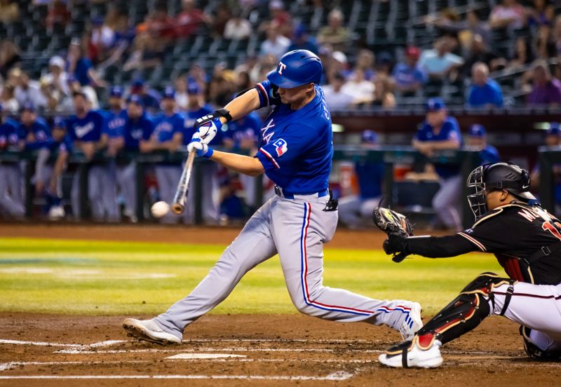 Aug 22, 2023; Phoenix, Arizona, USA; Texas Rangers shortstop Corey Seager in the third inning against the Arizona Diamondbacks at Chase Field. Mandatory Credit: Mark J. Rebilas-USA TODAY Sports