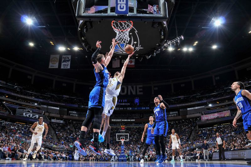 ORLANDO, FL - FEBUARY 25: Chris Duarte #3 of the Indiana Pacers goes to the basket during the game on Febuary 25, 2023 at Amway Center in Orlando, Florida. NOTE TO USER: User expressly acknowledges and agrees that, by downloading and or using this photograph, User is consenting to the terms and conditions of the Getty Images License Agreement. Mandatory Copyright Notice: Copyright 2023 NBAE (Photo by Fernando Medina/NBAE via Getty Images)