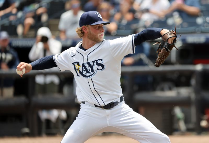 May 1, 2025; St. Petersburg, Florida, USA;  Tampa Bay Rays starting pitcher Shane Baz (11) throws a pitch against the Kansas City Royals during the first inning at George M. Steinbrenner Field. Mandatory Credit: Kim Klement Neitzel-Imagn Images