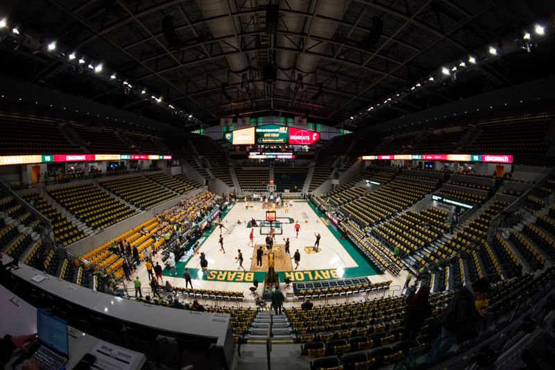 Jan 13, 2024; Waco, Texas, USA; A General view of Paul and Alejandra Foster Pavilion prior to tip of a game between the Baylor Bears and the Cincinnati Bearcats. Mandatory Credit: Raymond Carlin III-USA TODAY Sports