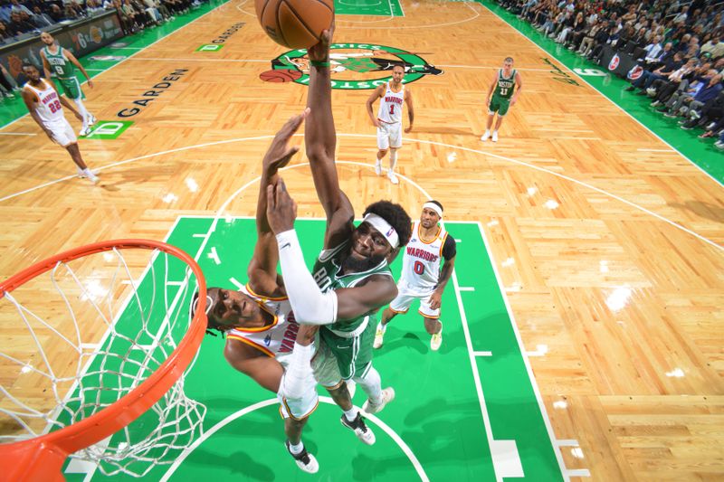 BOSTON, MA - NOVEMBER 6: Neemias Queta #88 of the Boston Celtics dunks the ball during the game against the Golden State Warriors on November 6, 2024 at TD Garden in Boston, Massachusetts. NOTE TO USER: User expressly acknowledges and agrees that, by downloading and/or using this Photograph, user is consenting to the terms and conditions of the Getty Images License Agreement. Mandatory Copyright Notice: Copyright 2024 NBAE (Photo by Jesse D. Garrabrant/NBAE via Getty Images)