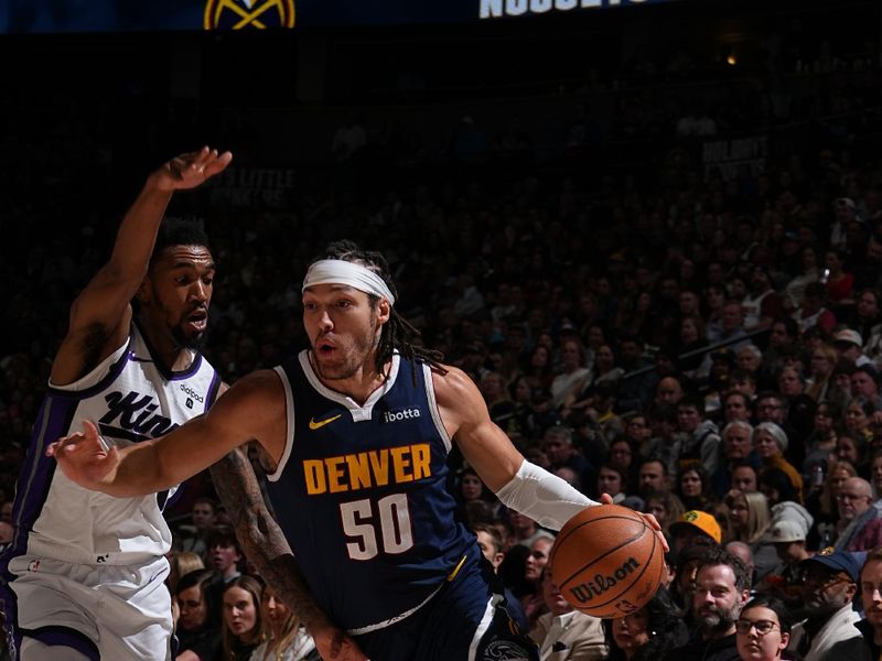 DENVER, CO - FEBRUARY 14: Aaron Gordon #50 of the Denver Nuggets dribbles the ball during the game against the Sacramento Kings on February 14, 2024 at the Ball Arena in Denver, Colorado. NOTE TO USER: User expressly acknowledges and agrees that, by downloading and/or using this Photograph, user is consenting to the terms and conditions of the Getty Images License Agreement. Mandatory Copyright Notice: Copyright 2024 NBAE (Photo by Garrett Ellwood/NBAE via Getty Images)