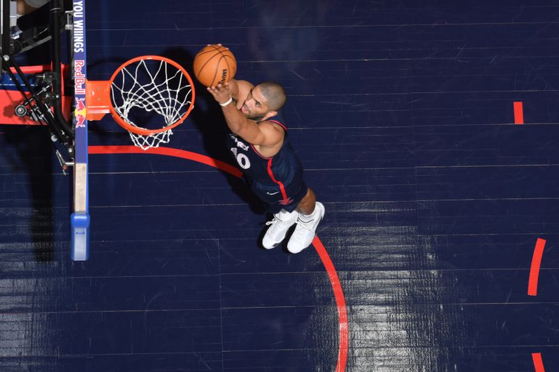 PHILADELPHIA, PA - MARCH 16: Nicolas Batum #40 of the Philadelphia 76ers drives to the basket during the game against the Charlotte Hornets on March 16, 2024 at the Wells Fargo Center in Philadelphia, Pennsylvania NOTE TO USER: User expressly acknowledges and agrees that, by downloading and/or using this Photograph, user is consenting to the terms and conditions of the Getty Images License Agreement. Mandatory Copyright Notice: Copyright 2024 NBAE (Photo by Jesse D. Garrabrant/NBAE via Getty Images)