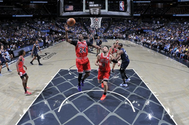 ORLANDO, FL - APRIL 7: Javonte Green #24 of the Chicago Bulls goes up for the rebound during the game against the Orlando Magic on April 7, 2024 at the Kia Center in Orlando, Florida. NOTE TO USER: User expressly acknowledges and agrees that, by downloading and or using this photograph, User is consenting to the terms and conditions of the Getty Images License Agreement. Mandatory Copyright Notice: Copyright 2024 NBAE (Photo by Fernando Medina/NBAE via Getty Images)