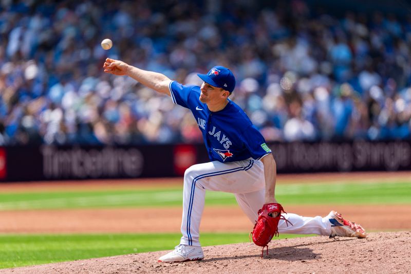 Jul 20, 2023; Toronto, Ontario, CAN; Toronto Blue Jays starting pitcher Chris Bassitt (40) pitches to the San Diego Padres during the sixth inning at Rogers Centre. Mandatory Credit: Kevin Sousa-USA TODAY Sports