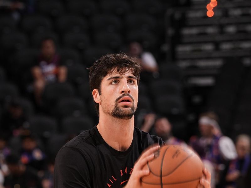 PHOENIX, AZ - NOVEMBER 2: Deni Avdija #8 of the Portland Trail Blazers warms up before the game against the Phoenix Suns on November 2, 2024 at Footprint Center in Phoenix, Arizona. NOTE TO USER: User expressly acknowledges and agrees that, by downloading and or using this photograph, user is consenting to the terms and conditions of the Getty Images License Agreement. Mandatory Copyright Notice: Copyright 2024 NBAE (Photo by Kate Frese/NBAE via Getty Images)