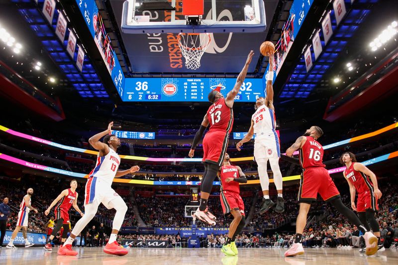 DETROIT, MI - MARCH 17: Jaden Ivey #23 of the Detroit Pistons goes to the basket during the game on March 17, 2024 at Little Caesars Arena in Detroit, Michigan. NOTE TO USER: User expressly acknowledges and agrees that, by downloading and/or using this photograph, User is consenting to the terms and conditions of the Getty Images License Agreement. Mandatory Copyright Notice: Copyright 2024 NBAE (Photo by Brian Sevald/NBAE via Getty Images)