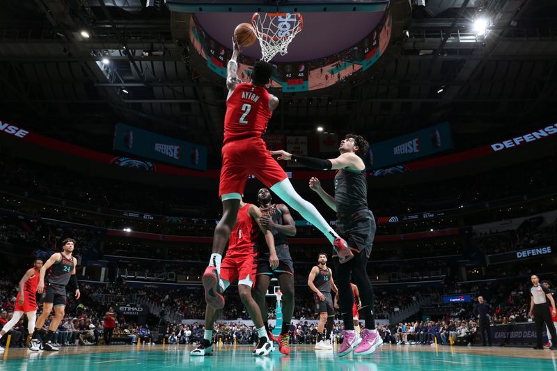 WASHINGTON, DC -? APRIL 5: Deandre Ayton #2 of the Portland Trail Blazers drives to the basket during the game against the Washington Wizards on April 5, 2024 at Capital One Arena in Washington, DC. NOTE TO USER: User expressly acknowledges and agrees that, by downloading and or using this Photograph, user is consenting to the terms and conditions of the Getty Images License Agreement. Mandatory Copyright Notice: Copyright 2024 NBAE (Photo by Stephen Gosling/NBAE via Getty Images)