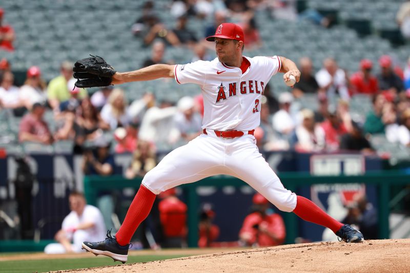 Apr 24, 2024; Anaheim, California, USA;  Los Angeles Angels pitcher Tyler Anderson (31) pitches during the second inning against the Baltimore Orioles at Angel Stadium. Mandatory Credit: Kiyoshi Mio-USA TODAY Sports