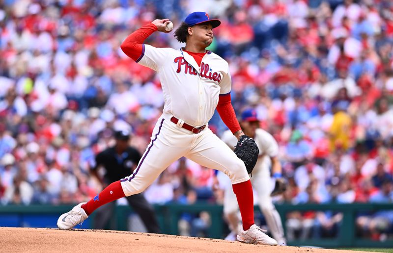 May 7, 2023; Philadelphia, Pennsylvania, USA; Philadelphia Phillies pitcher Taijuan Walker (99) throws a pitch against the Boston Red Sox in the first inning at Citizens Bank Park. Mandatory Credit: Kyle Ross-USA TODAY Sports