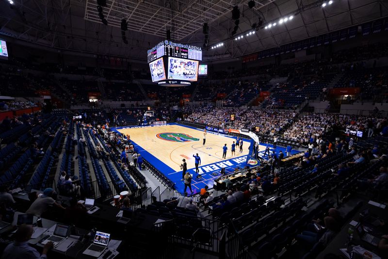 Feb 10, 2024; Gainesville, Florida, USA; Exactech Arena at the Stephen C. O'Connell Center before a game between the Florida Gators and Auburn Tigers. Mandatory Credit: Matt Pendleton-USA TODAY Sports