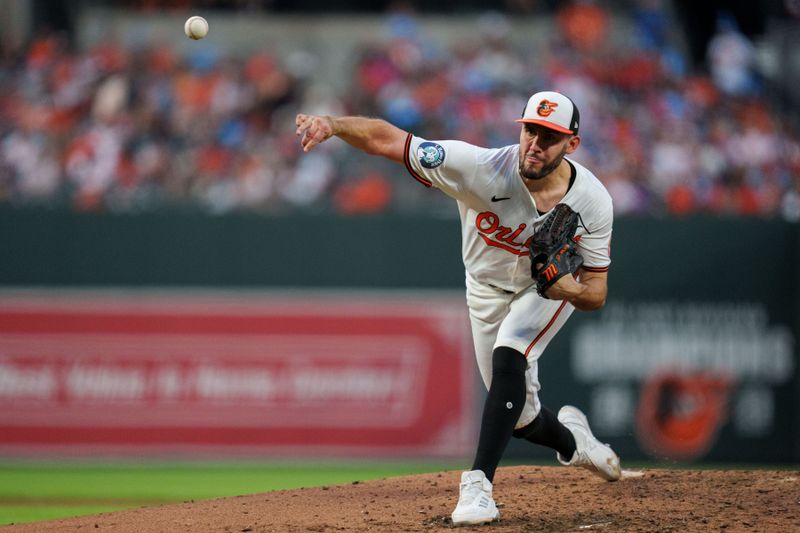 Jun 26, 2024; Baltimore, Maryland, USA; Baltimore Orioles pitcher Grayson Rodriguez (30) throws a pitch during the sixth inning against the Cleveland Guardians at Oriole Park at Camden Yards. Mandatory Credit: Reggie Hildred-USA TODAY Sports