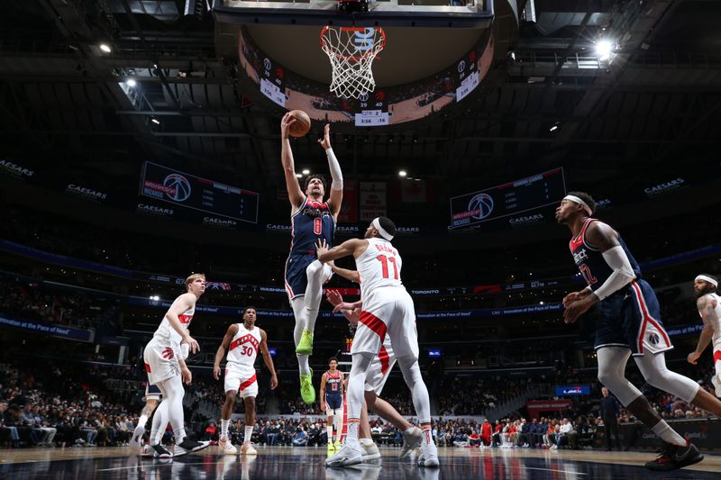 WASHINGTON, DC -? MARCH 23:  Deni Avdija #8 of the Washington Wizards goes to the basket during the game on March 23, 2024 at Capital One Arena in Washington, DC. NOTE TO USER: User expressly acknowledges and agrees that, by downloading and or using this Photograph, user is consenting to the terms and conditions of the Getty Images License Agreement. Mandatory Copyright Notice: Copyright 2024 NBAE (Photo by Stephen Gosling/NBAE via Getty Images)