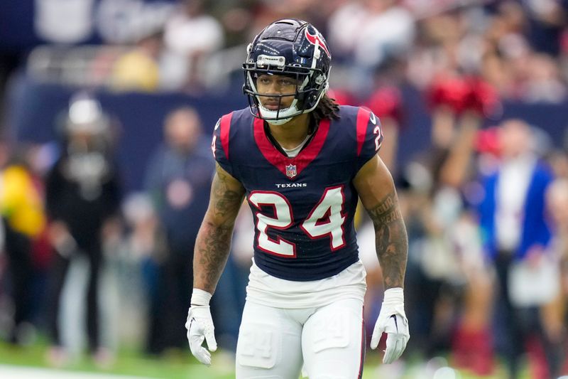 Houston Texans cornerback Derek Stingley Jr. (24) plays against the Tennessee Titans during the second half of an NFL football game Sunday, Dec. 31, 2023, in Houston. (AP Photo/Eric Christian Smith)