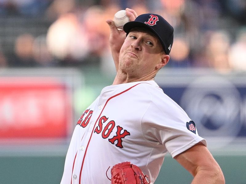 May 30, 2024; Boston, Massachusetts, USA; Boston Red Sox starting pitcher Nick Pivetta (37) pitches against the Detroit Tigers during the first inning at Fenway Park. Mandatory Credit: Eric Canha-USA TODAY Sports