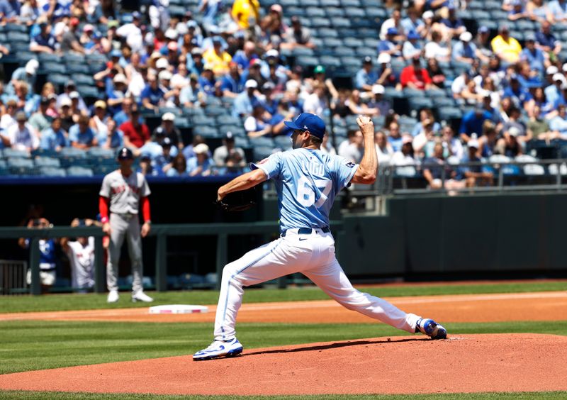 May 11, 2025; Kansas City, Missouri, USA; Kansas City Royals pitcher Seth Lugo (67) starts for Kansas City against the Boston Red Socks at Kauffman Stadium. Mandatory Credit: Gary Rohman-Imagn Images