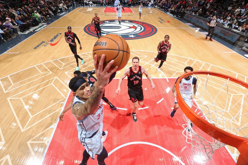 WASHINGTON, DC -?JANUARY 29: Kyle Kuzma #33 of the Washington Wizards dunks the ball during the game against the Toronto Raptors on January 29, 2025 at Capital One Arena in Washington, DC. NOTE TO USER: User expressly acknowledges and agrees that, by downloading and or using this Photograph, user is consenting to the terms and conditions of the Getty Images License Agreement. Mandatory Copyright Notice: Copyright 2025 NBAE (Photo by Stephen Gosling/NBAE via Getty Images)