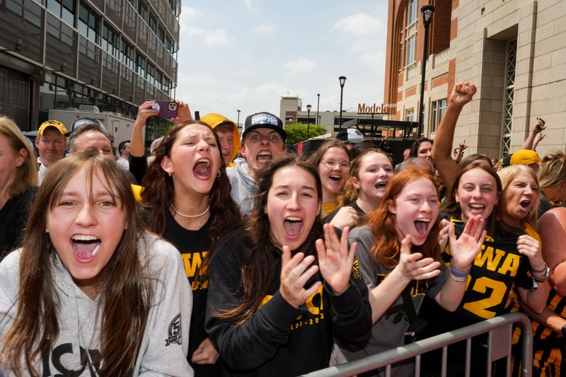 Apr 2, 2023; Dallas, TX, USA; Iowa fans are seen prior to the game between the LSU Lady Tigers and the Iowa Hawkeyes during the final round of the Women's Final Four NCAA tournament at the American Airlines Center. Mandatory Credit: Kirby Lee-USA TODAY Sports