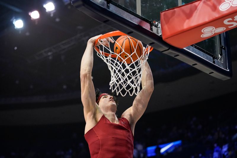 Feb 21, 2026; Provo, Utah, USA; Iowa State Cyclones forward Blake Buchanan (23) warms up prior to a game between the BYU Cougars and the Iowa State Cyclones at Marriott Center. Mandatory Credit: Aaron Baker-Imagn Images